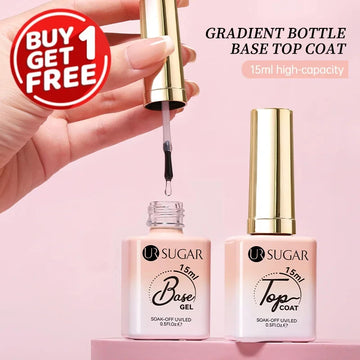 UR SUGAR 15ml No Wipe Top Base Gel Nail Gel Polish Matte Top Coat Enhancer Varnish Semi Permanent Soak Off UV LED Nail Art