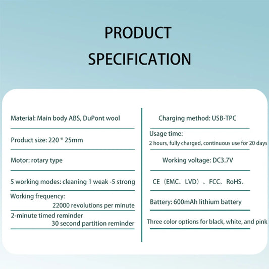 New 2025 Rotating electric toothbrush Adult Timer Brush 6 Mode USB Charger Rechargeable Tooth Brushes Replacement Heads Set