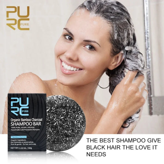 Bamboo Charcoal Shampoo Soap Rich Foam Nourishing Cleansing Hair and Scalp Care