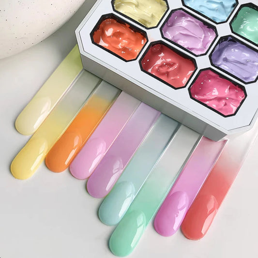 UR SUGAR 9 Colors 4 In 1 Pat Painting Gel Y2K Gradient Blush Color Semi Permanent Soak Off UV&LED Gel Nail Art Creation Salon DI